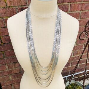 Dripping in Silver Multi Strand Necklace